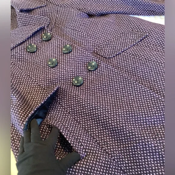 Miss Sixty Double Breasted Tweed Wool Blend Pea Coat L - Picture 9 of 16